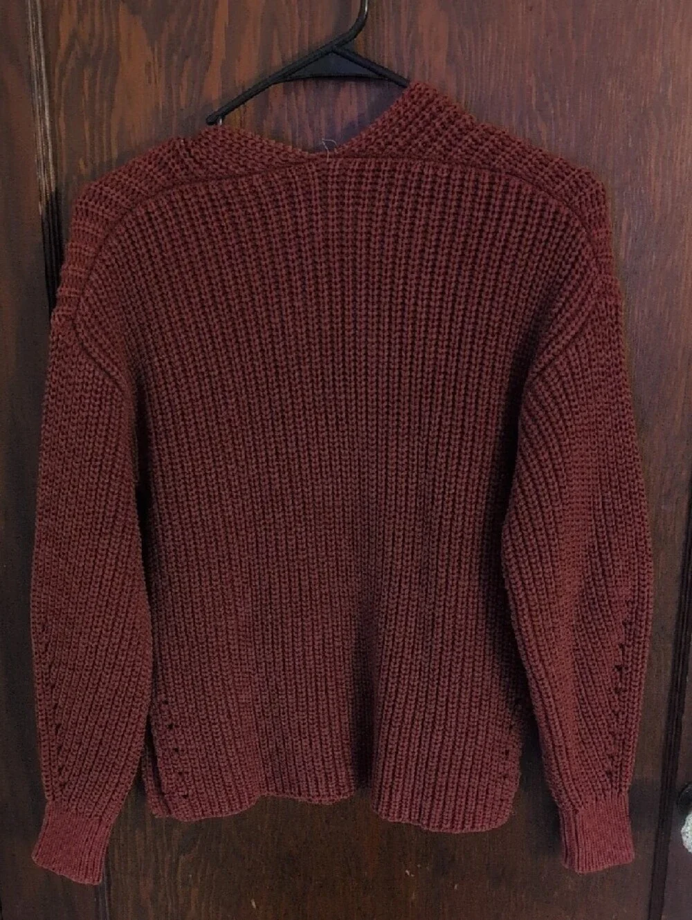 Everlane V-Neck Sweater in Burgundy